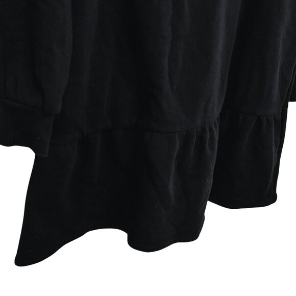 Nine West Black Long Sleeve Sweatshirt Dress with Ruffle - Size Large - Picture 8 of 10